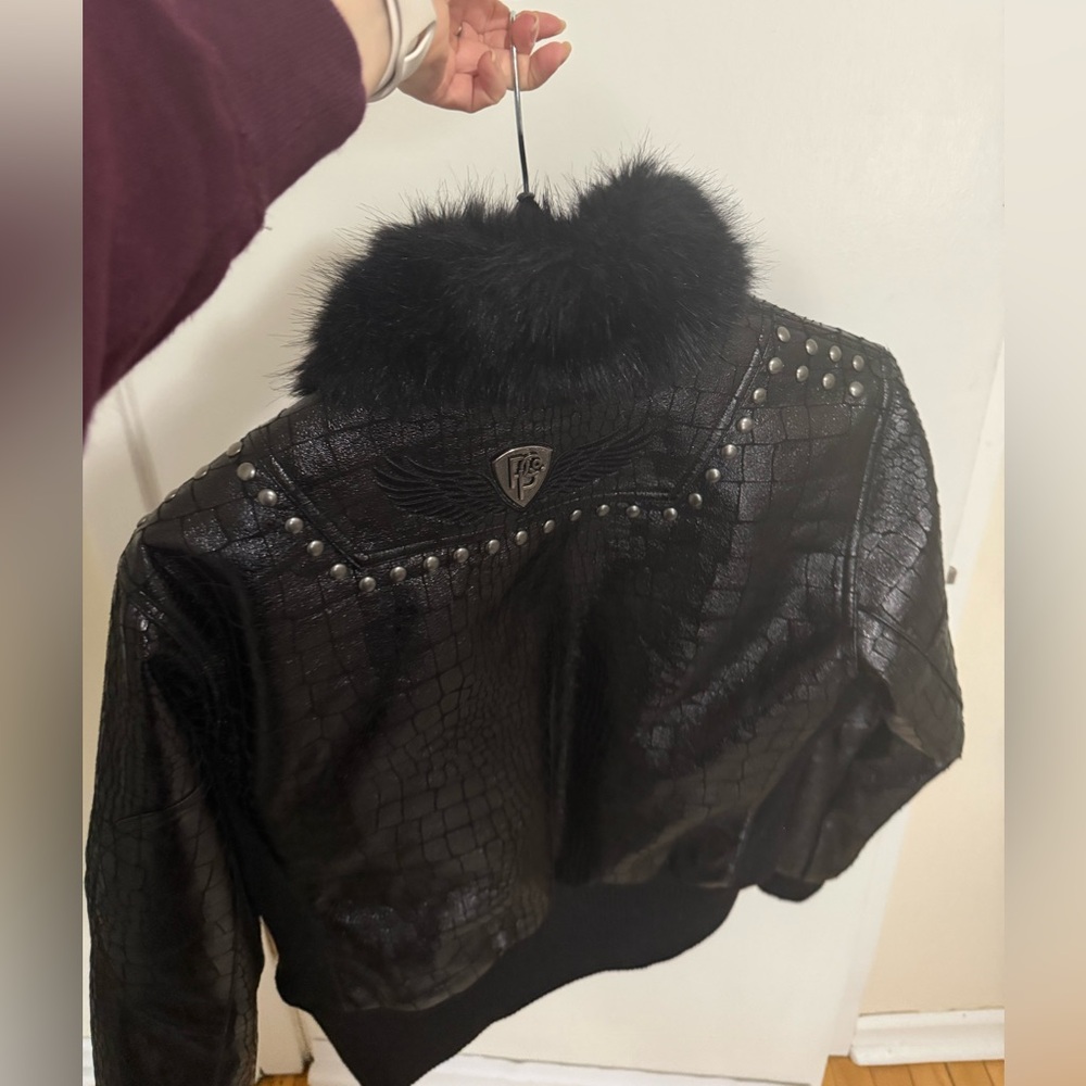 Pelle Pelle Black Croc-Embossed Jacket - Picture 3 of 3